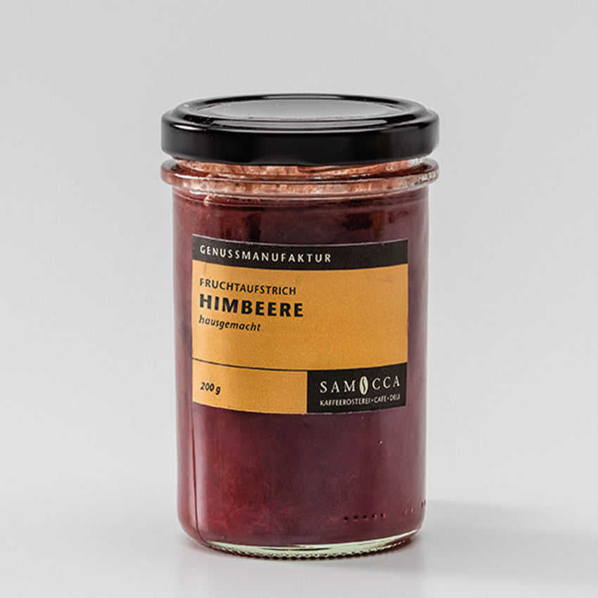 Hausgemachter Fruchtaufstrich Himbeere, vegan