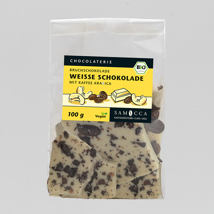 White chocolate with roasted pistachios