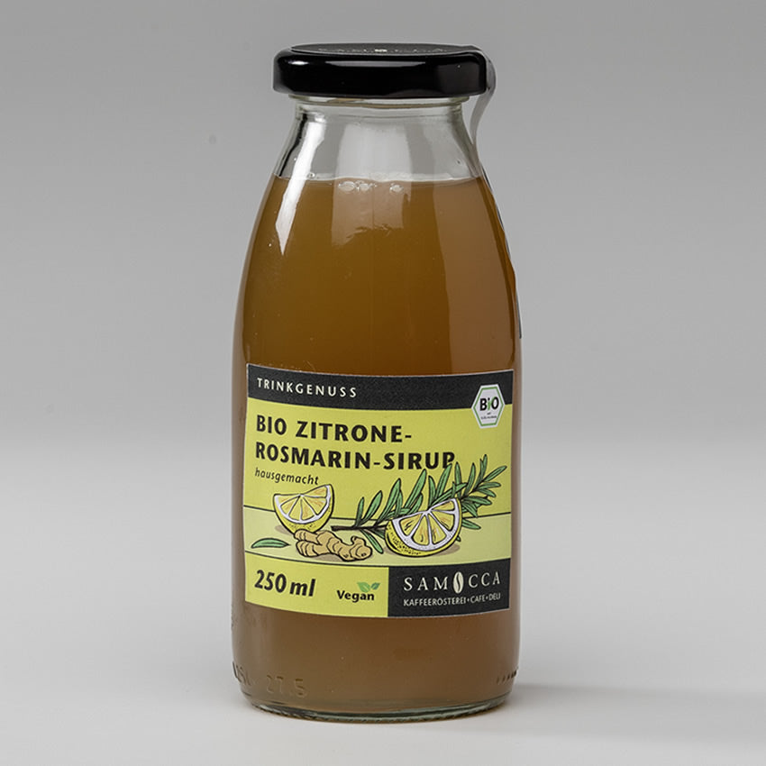 Hausgemachter Bio Sirup Zitrone-Rosmarin