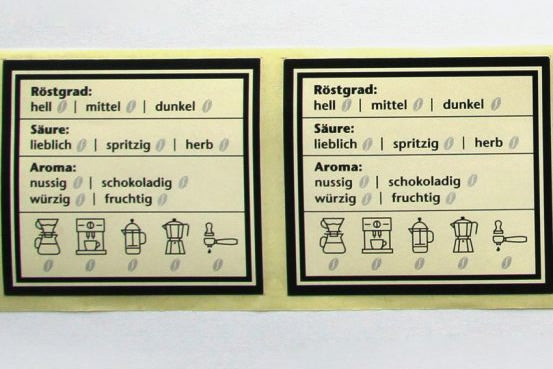 Etikett Kaffeebeschreibung (250 Stück)